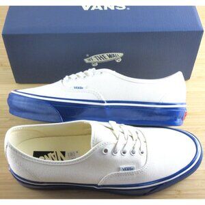 Vans Men's Lx Authentic 44 Duck Canvas White Blue Skate shoes Sizes NIB